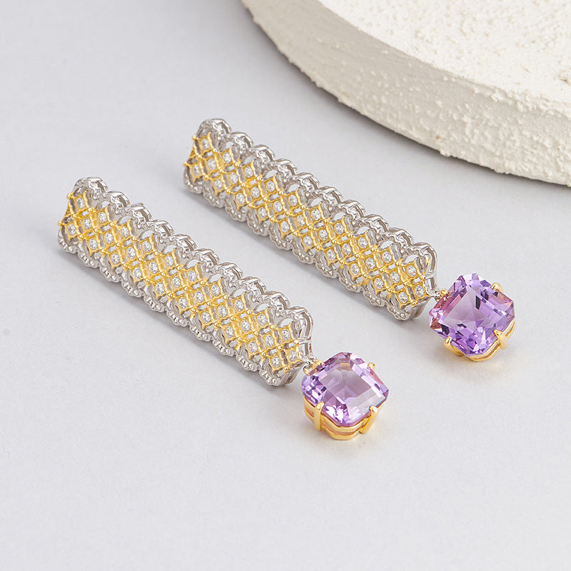 Citrine Long Drop Earrings | 925 Sterling Silver | Italian Craftsmanship