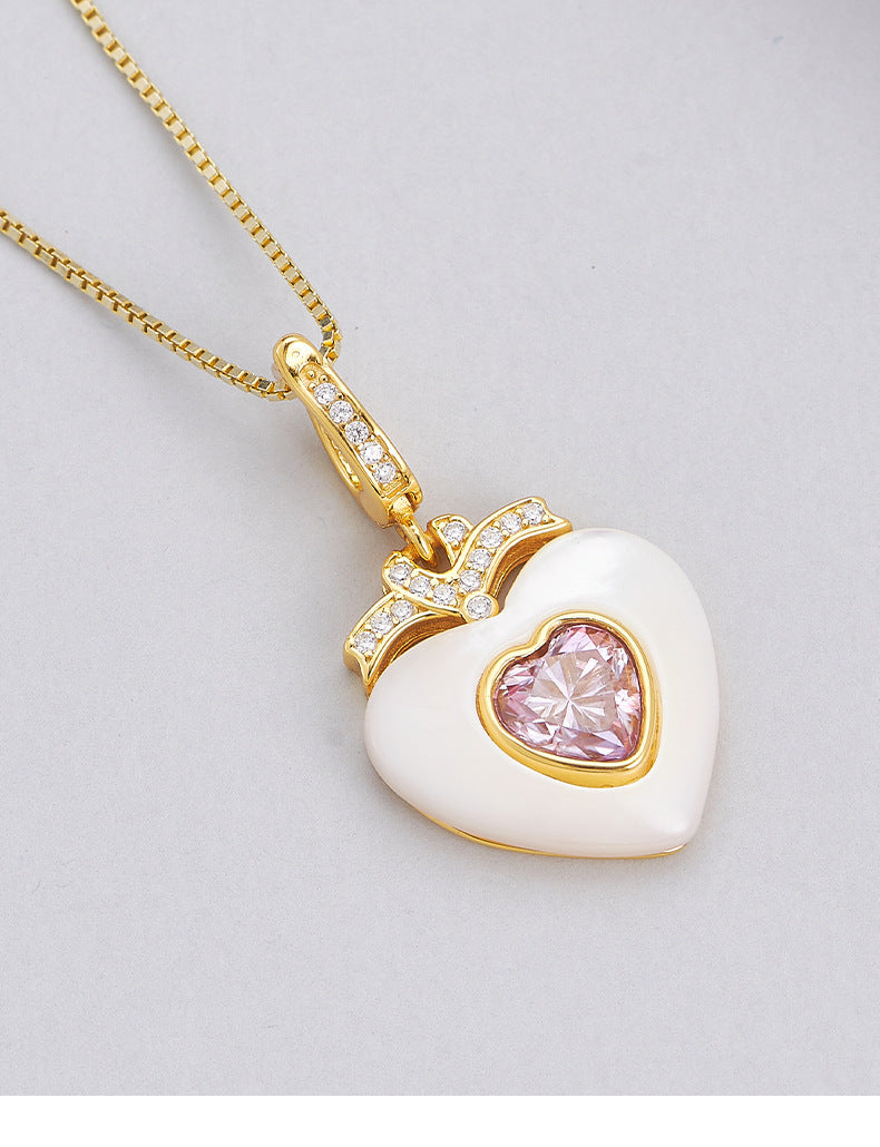 925 Sterling Silver Amethyst Flower Pendant Necklace - Vintage Design