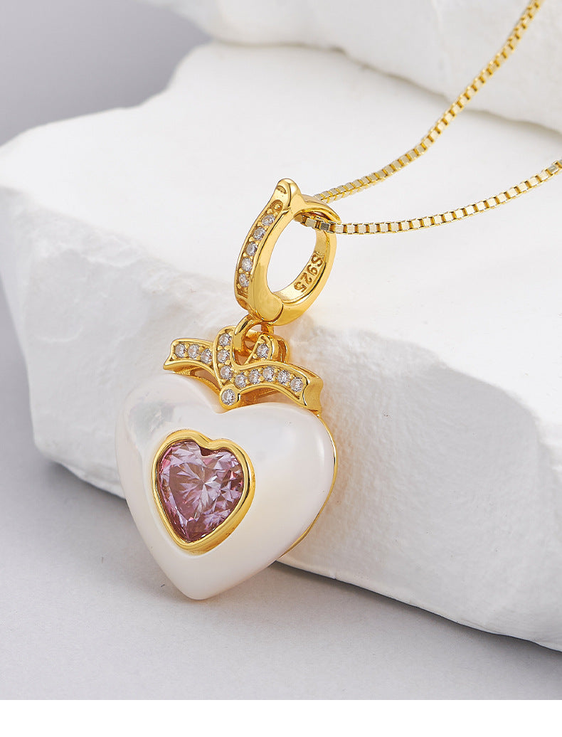 925 Sterling Silver Amethyst Flower Pendant Necklace - Vintage Design