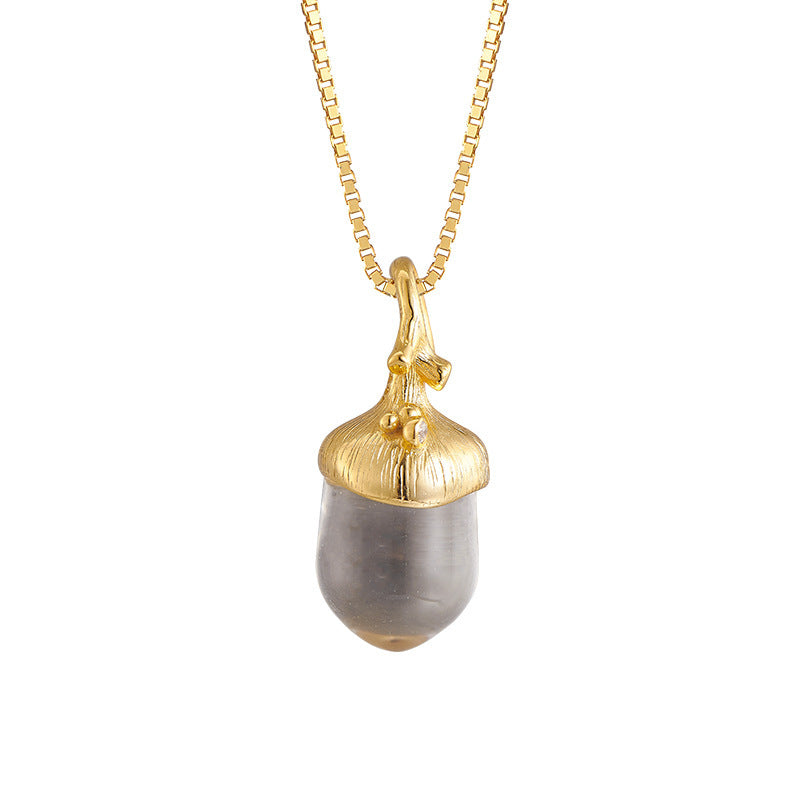 The Layering Pinecone Pendant - Delicate 925 Silver & Quartz Collarbone Chain - Effortless Minimalist Style