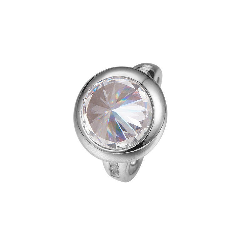 925 Sterling Silver Geometric Cone Open Ring - French Design