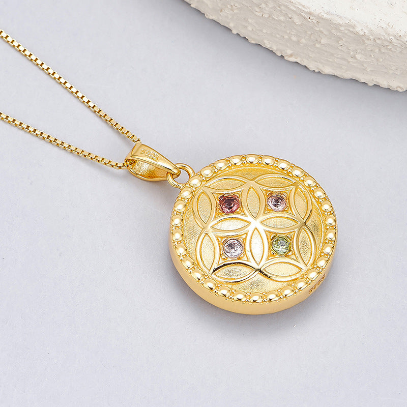 Black Agate Pendant | 925 Sterling Silver | Gold-Plated Geometric Necklace