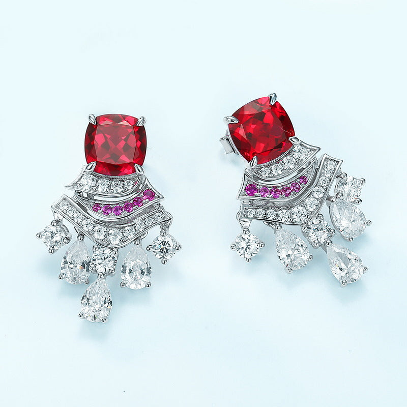 Butterfly Earrings - 925 Silver Gold-Plated - Green Zircon Pearl Inlaid