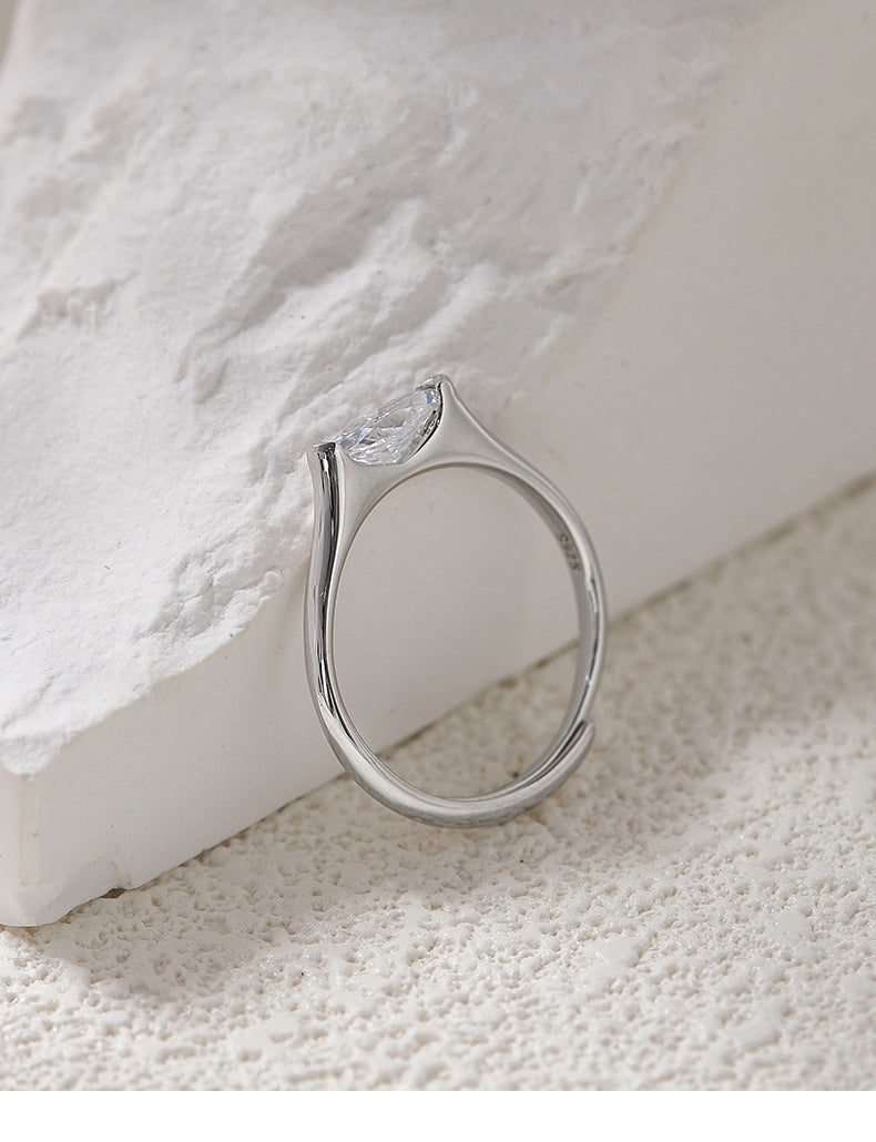 The Parisian Chic Ring - Dainty Moissanite & Sterling Silver - A Timeless Piece of Quiet Luxury