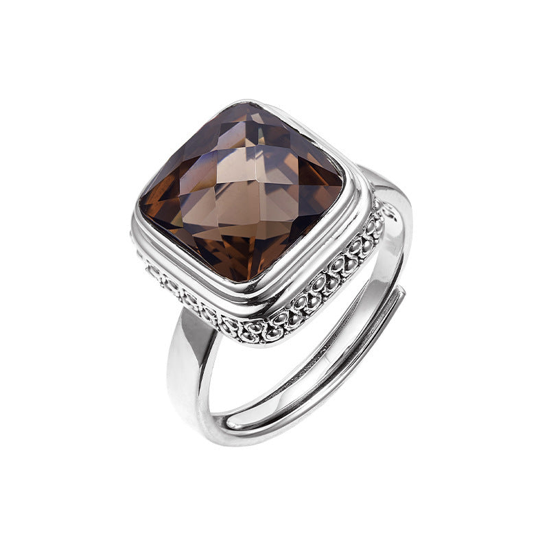 925 Sterling Silver Geometric Amethyst Dangle Earrings