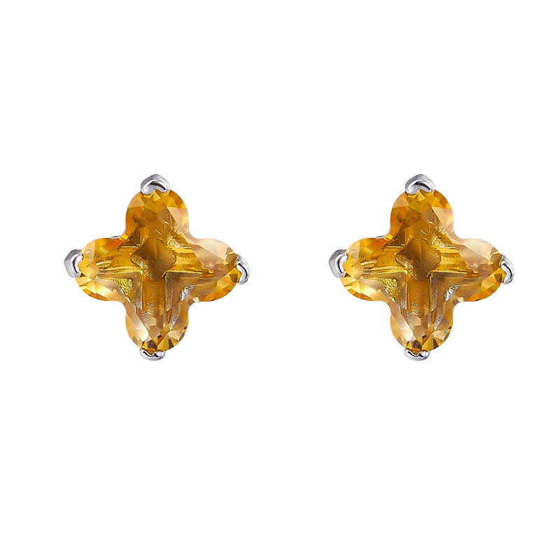 S925 silver natural citrine ring niche light luxury opening adjustable ring women