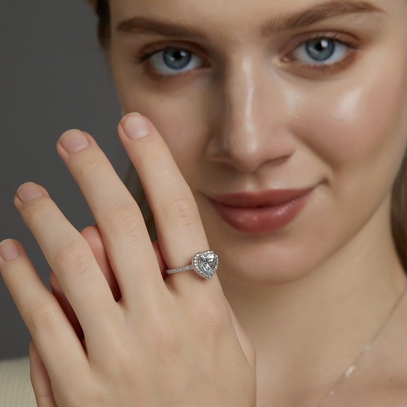 Cute Moissanite Ring - 925 Silver Mozzarella Diamond - Fashion Women's Ring