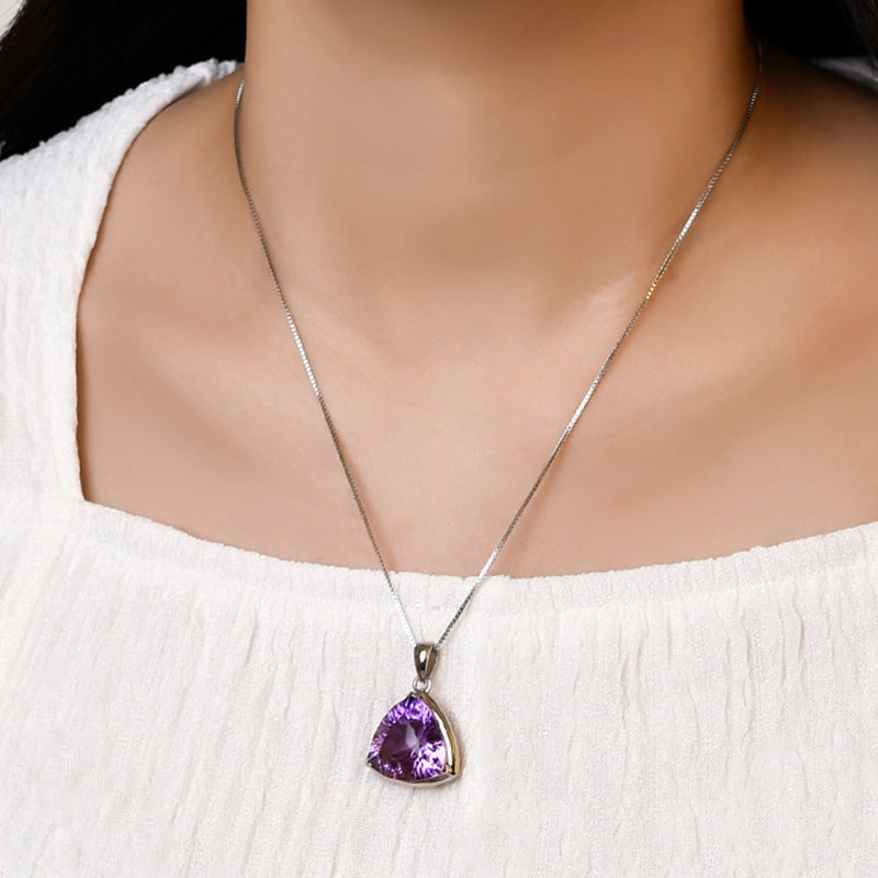 925 Sterling Silver Amethyst Flower Stud Earrings - Classic Design