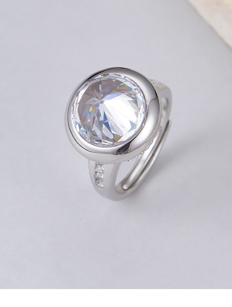 925 Sterling Silver Geometric Cone Open Ring - French Design