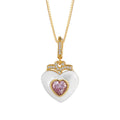 925 Sterling Silver Amethyst Flower Pendant Necklace - Vintage Design
