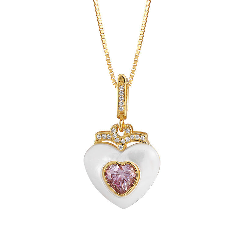 925 Sterling Silver Amethyst Flower Pendant Necklace - Vintage Design