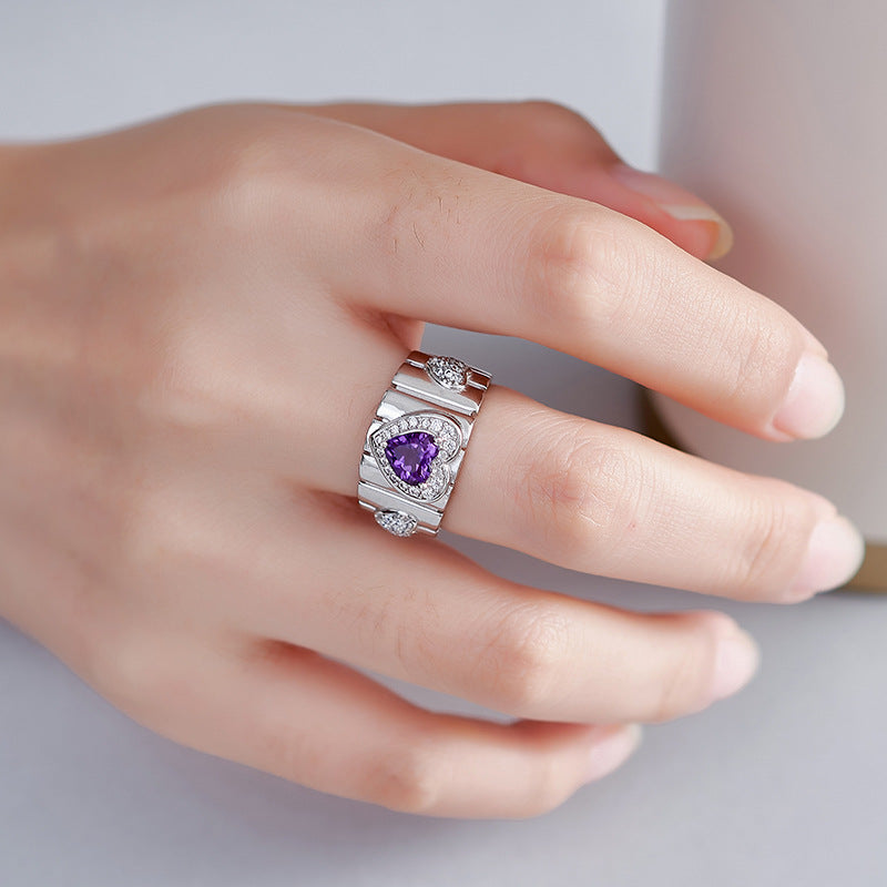 Moissanite Engagement Ring | 925 Sterling Silver | Geometric Proposal Ring