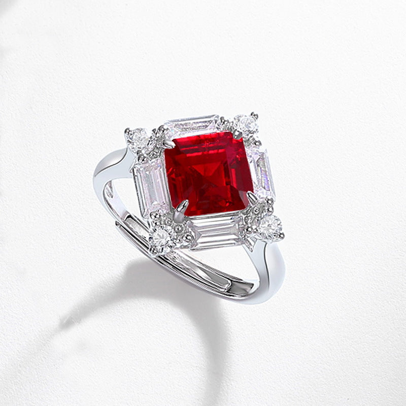 Square Blue Moonlight Earrings - 925 Silver Geometric - Simple Stylish ins Wind