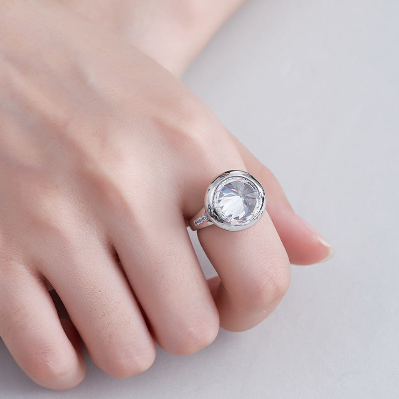 925 Sterling Silver Geometric Cone Open Ring - French Design