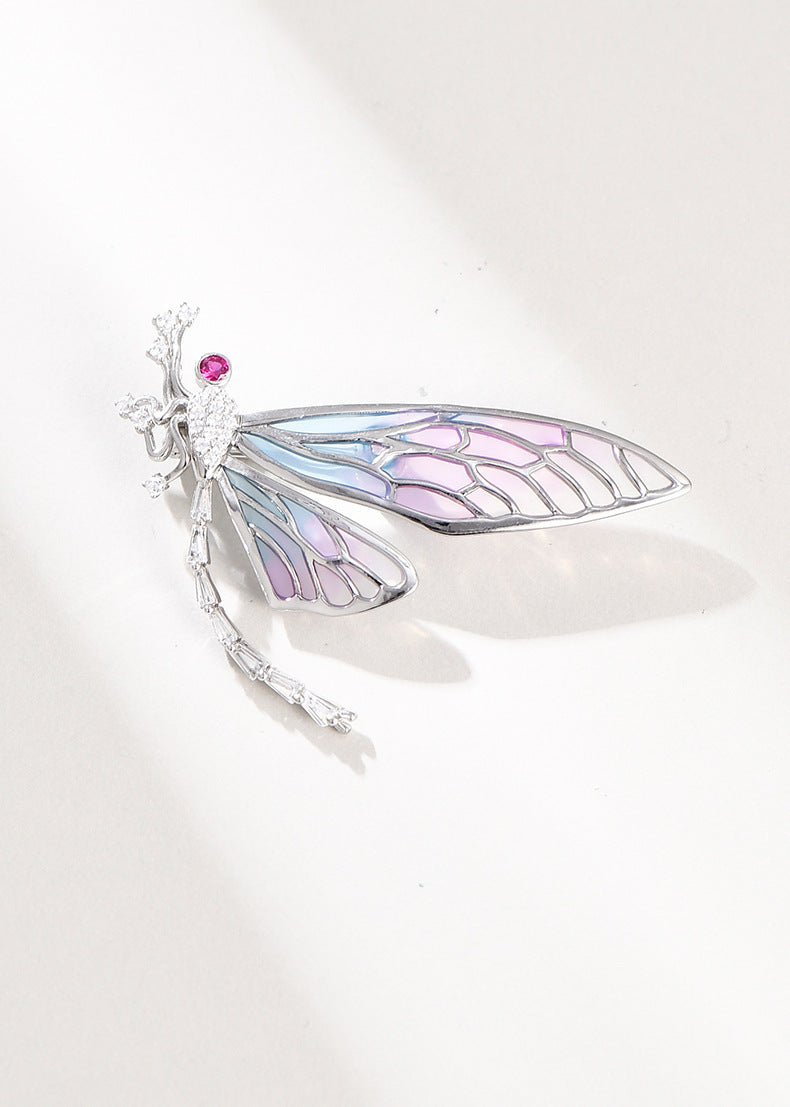 Dragonfly Brooch Pin - 925 Sterling Silver Statement Jewelry for Coat & Jacket