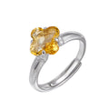 S925 silver natural citrine ring niche light luxury opening adjustable ring women