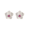 3D Flower Crystal Stud Earrings - 925 Silver Inlaid - Simple Temperament Fresh Design