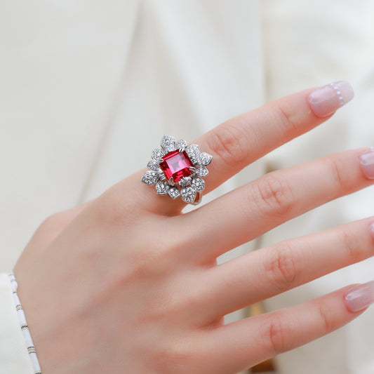 Moissanite Combination Ring - 925 Silver Classic Fashion - Engagement Ring