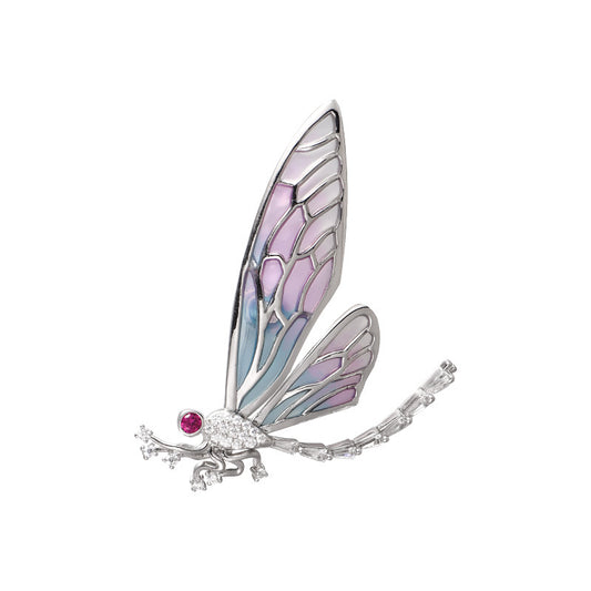 Dragonfly Brooch Pin - 925 Sterling Silver Statement Jewelry for Coat & Jacket