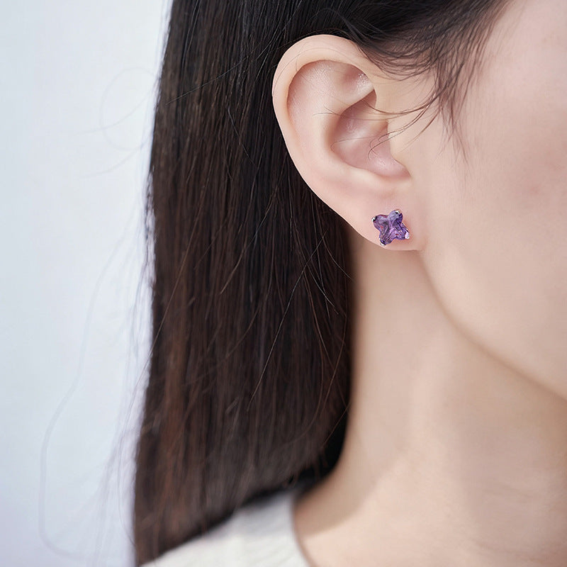 S925 silver natural amethyst ring, high-end exquisite and versatile open index finger ring women's jewelry gift