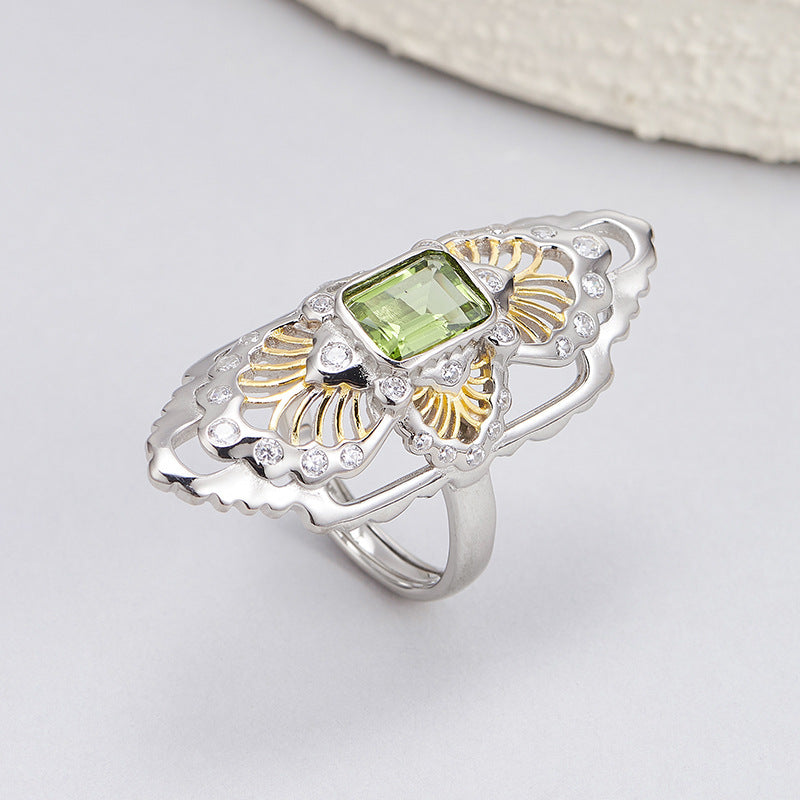 Vintage Amethyst Ring | 925 Sterling Silver | Hollow Court Style Adjustable Ring