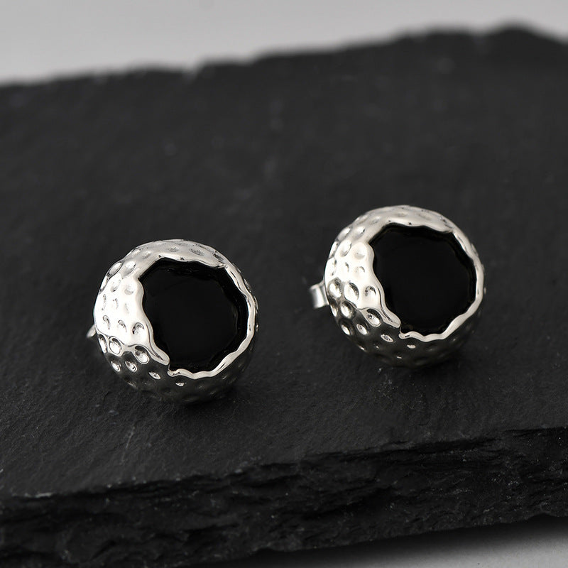 925 Sterling Silver Amethyst Flower Stud Earrings - French Vintage
