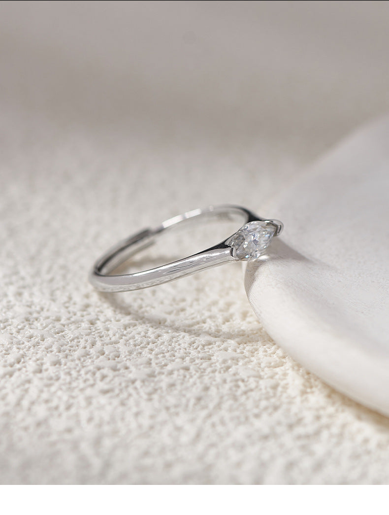 The Parisian Chic Ring - Dainty Moissanite & Sterling Silver - A Timeless Piece of Quiet Luxury