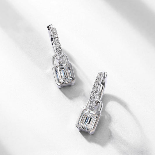S925 Sterling Silver Full Diamond Stud Earrings