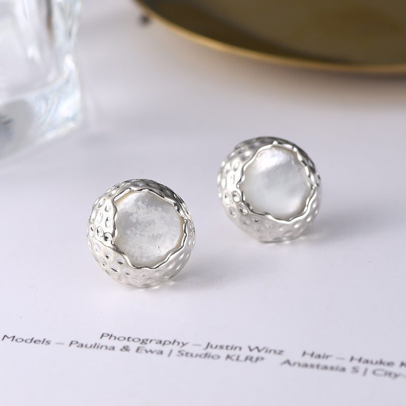 925 Sterling Silver Amethyst Flower Stud Earrings - French Vintage