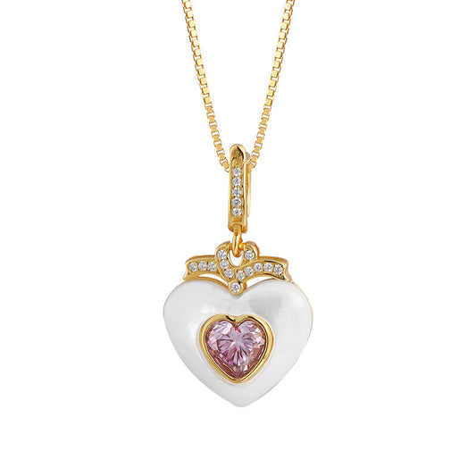 925 Sterling Silver Amethyst Flower Pendant Necklace - Vintage Design